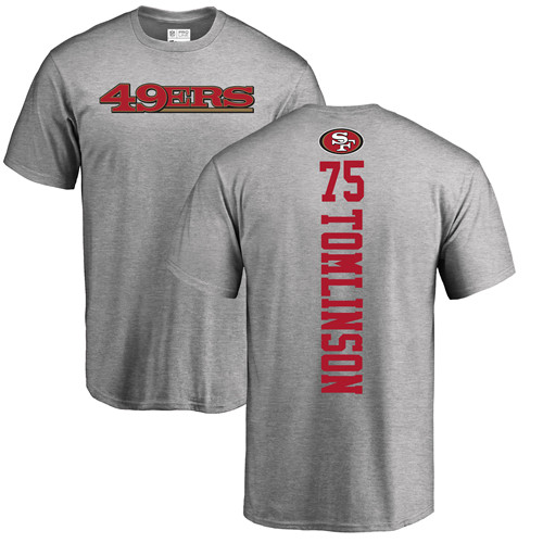 Men San Francisco 49ers Ash Laken Tomlinson Backer #75 NFL T Shirt